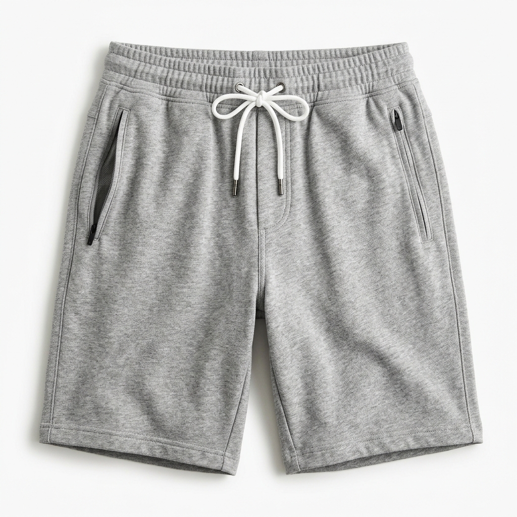 Men Heather Grey Athletic Jogger Shorts