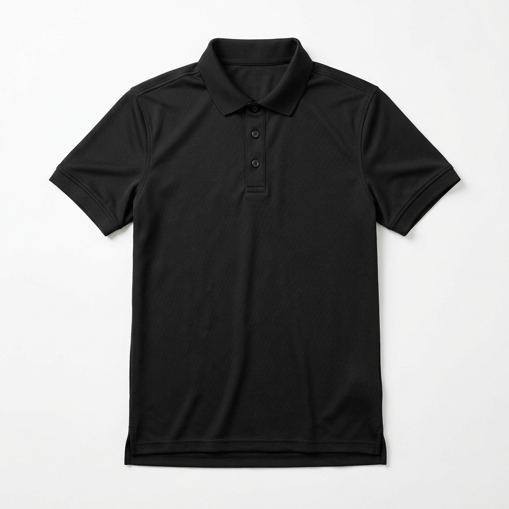 Men Black Performance Athletic Polo Shirt