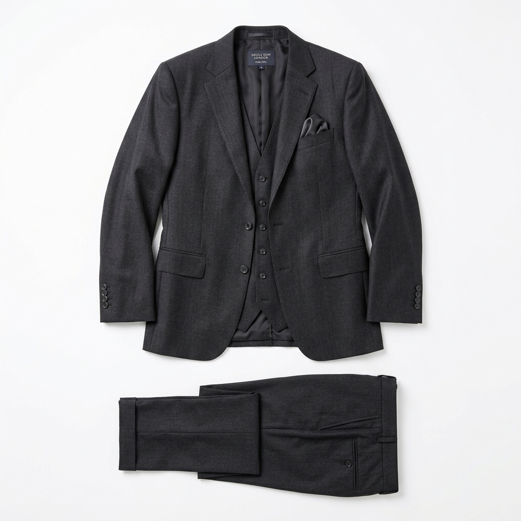Men Charcoal Grey Classic 3-Piece Formal Suit