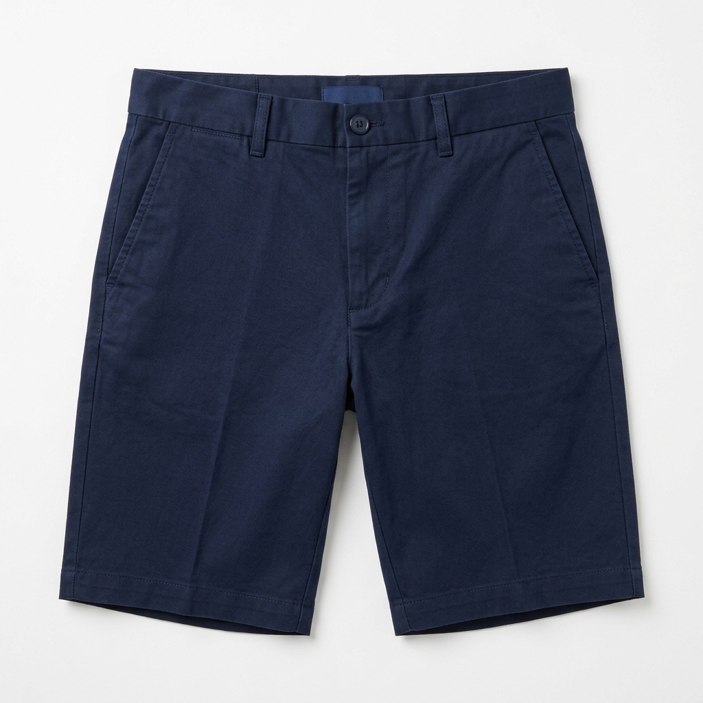 Men Navy Blue Smart Chino Shorts