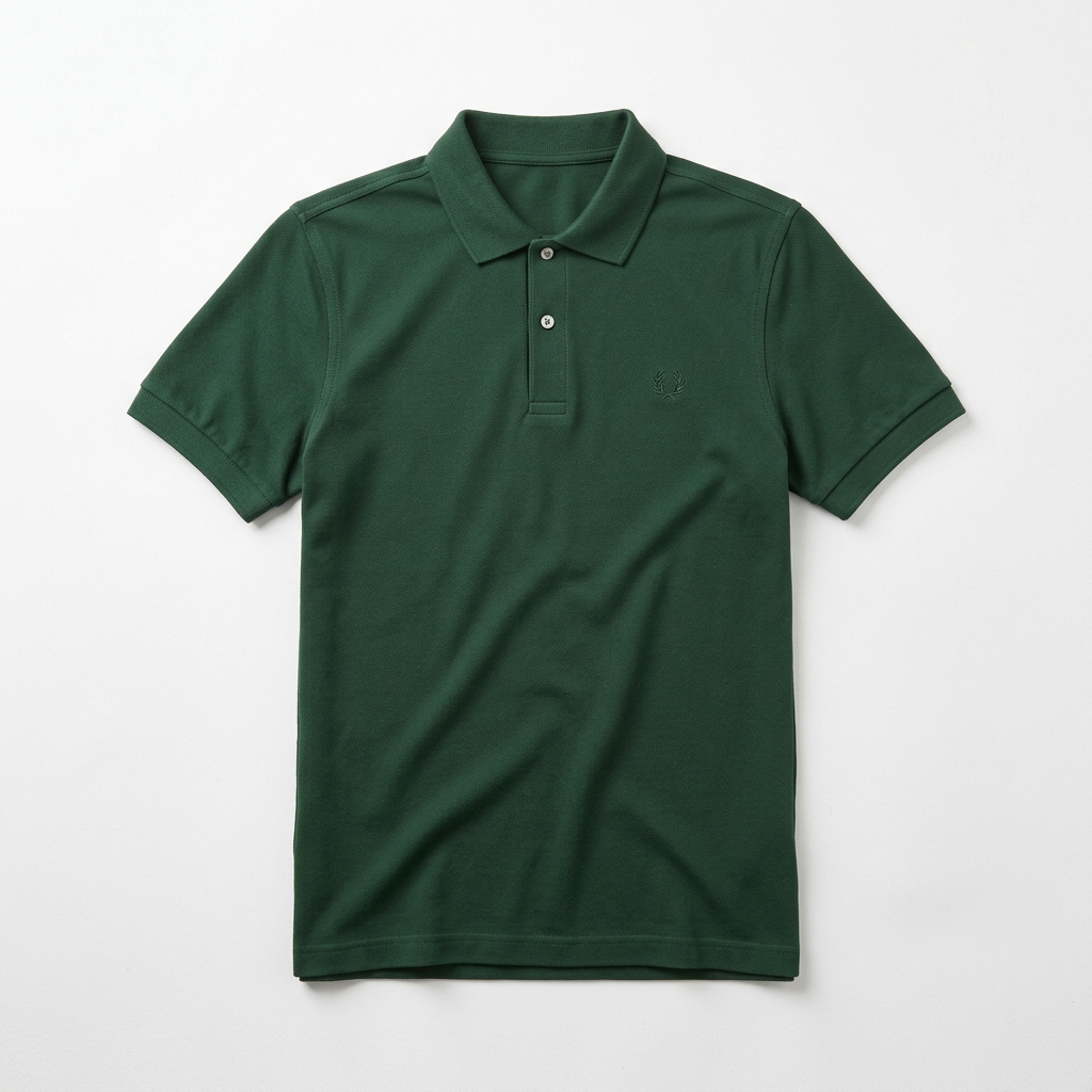 Men Forest Green Slim Fit Cotton Polo Shirt