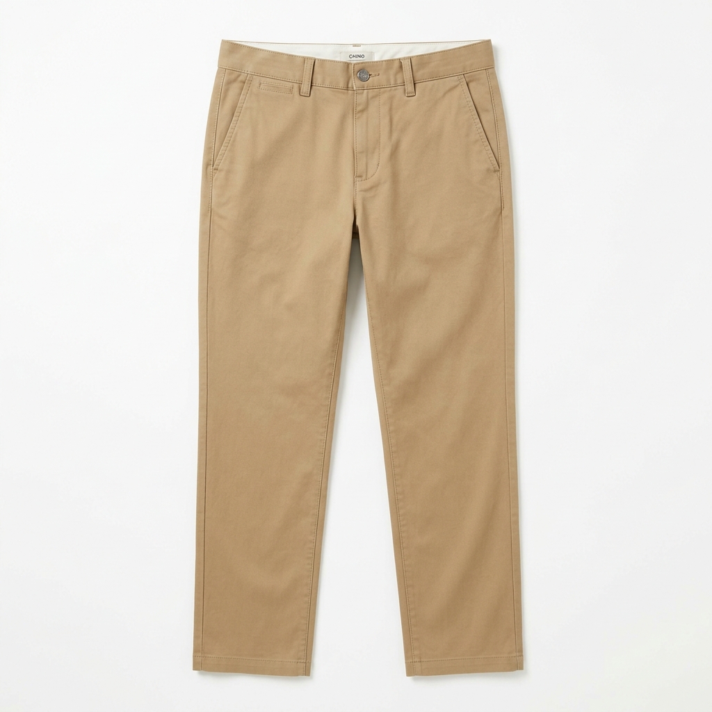 Men Classic Khaki Chino Regular Fit Trousers